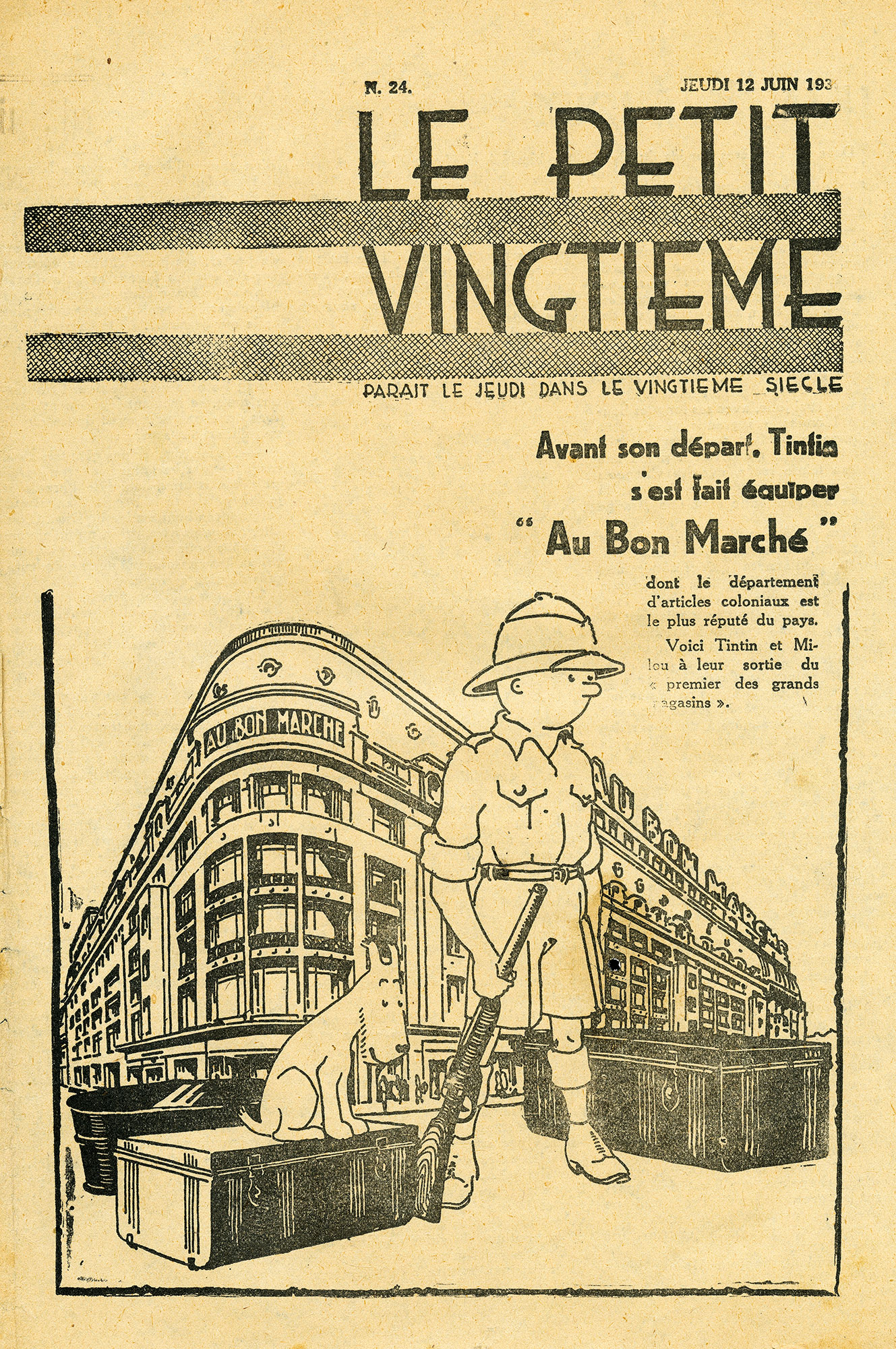 Tintin le petit vingtième numéro 24 du 12 juin 1930